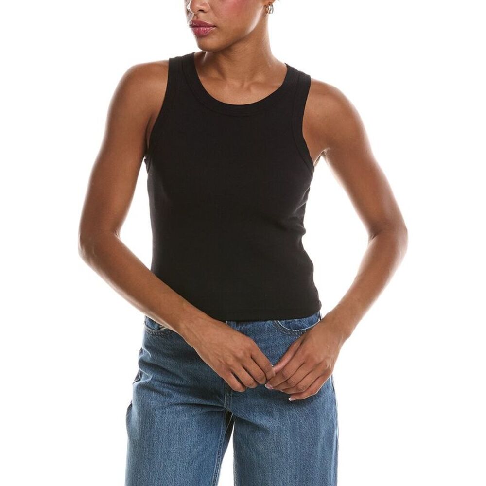 Velvet By Graham & Spencer Womens  Sari Rib & Poplin Top, Black